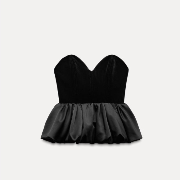 ZARA VELVET TOP ZW COLLECTION - Picture 14 of 17